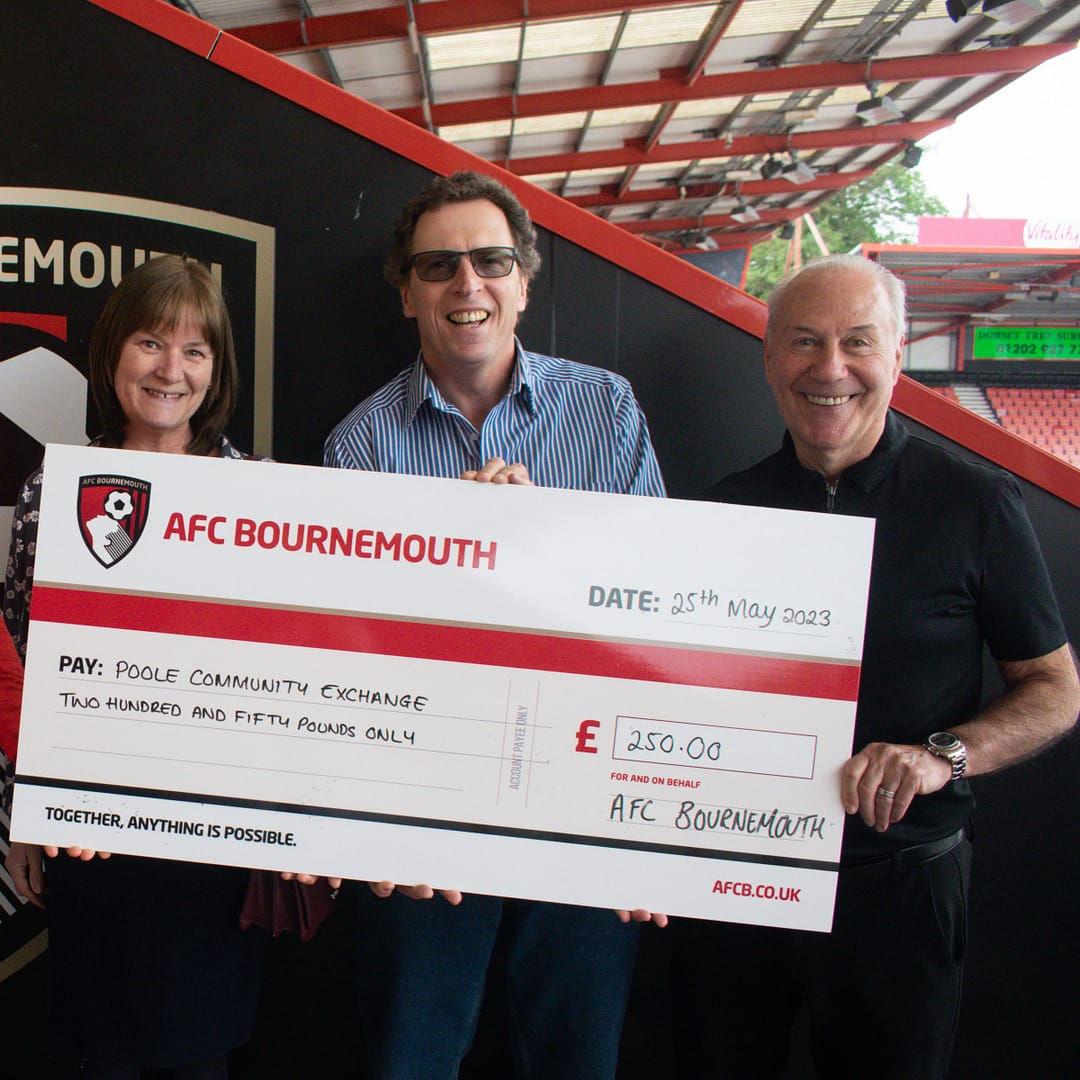 Donate - picture of AFCB cheque presentation